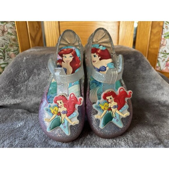 ARIEL LITTLE MERMAID Mary Jane Jelly Flat Shoes Sandals Classic Y2k Cute Comfy 8 - Picture 1 of 8